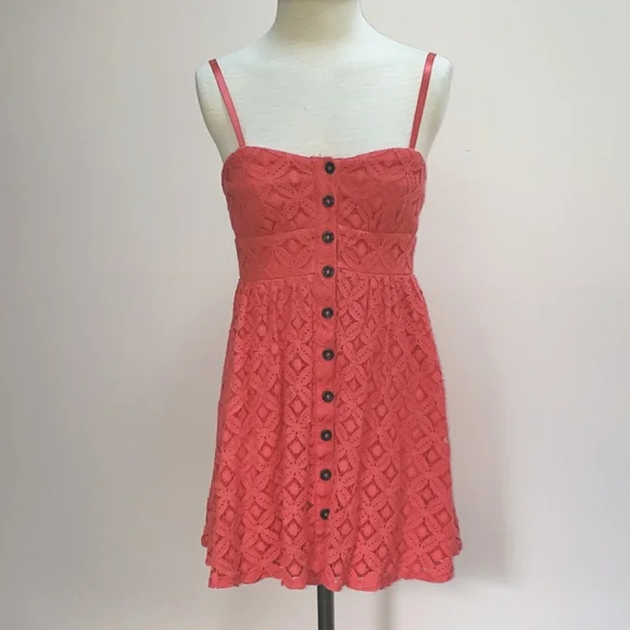 three pink hearts trixxi dress Trixxi | Dresses | Trixxi Three Pink Hearts Lace Sleeveless Buttonfront  Mini Dress Size Small
